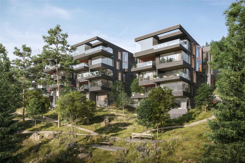 Illustrasjon av leiligheter på Holmenkollen