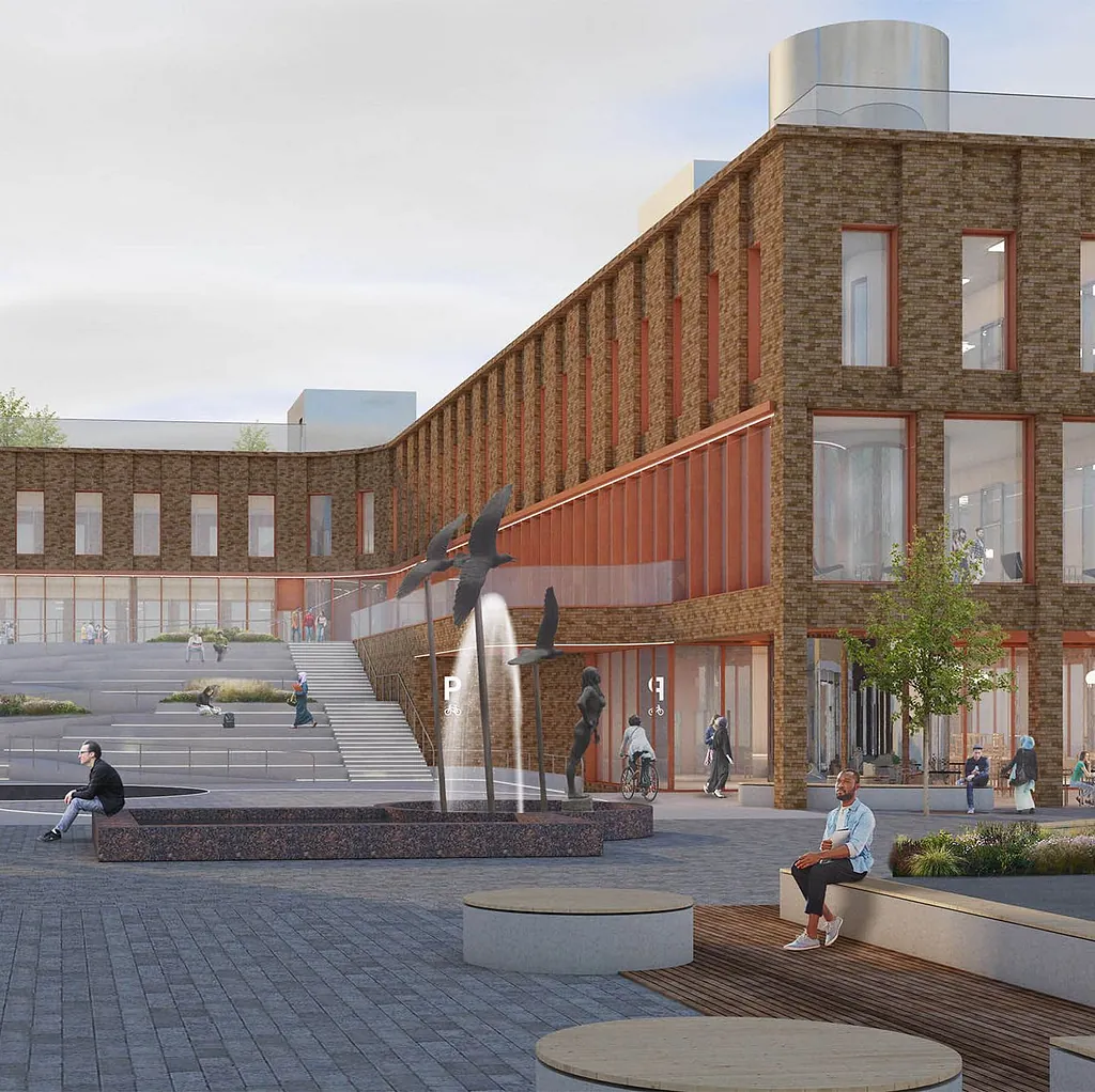Illustrasjon for gårdsrommet på Etterstad videregående skole
