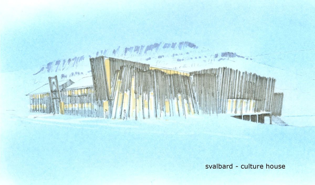  Illustrasjonstegning av Svalbard kulturhus