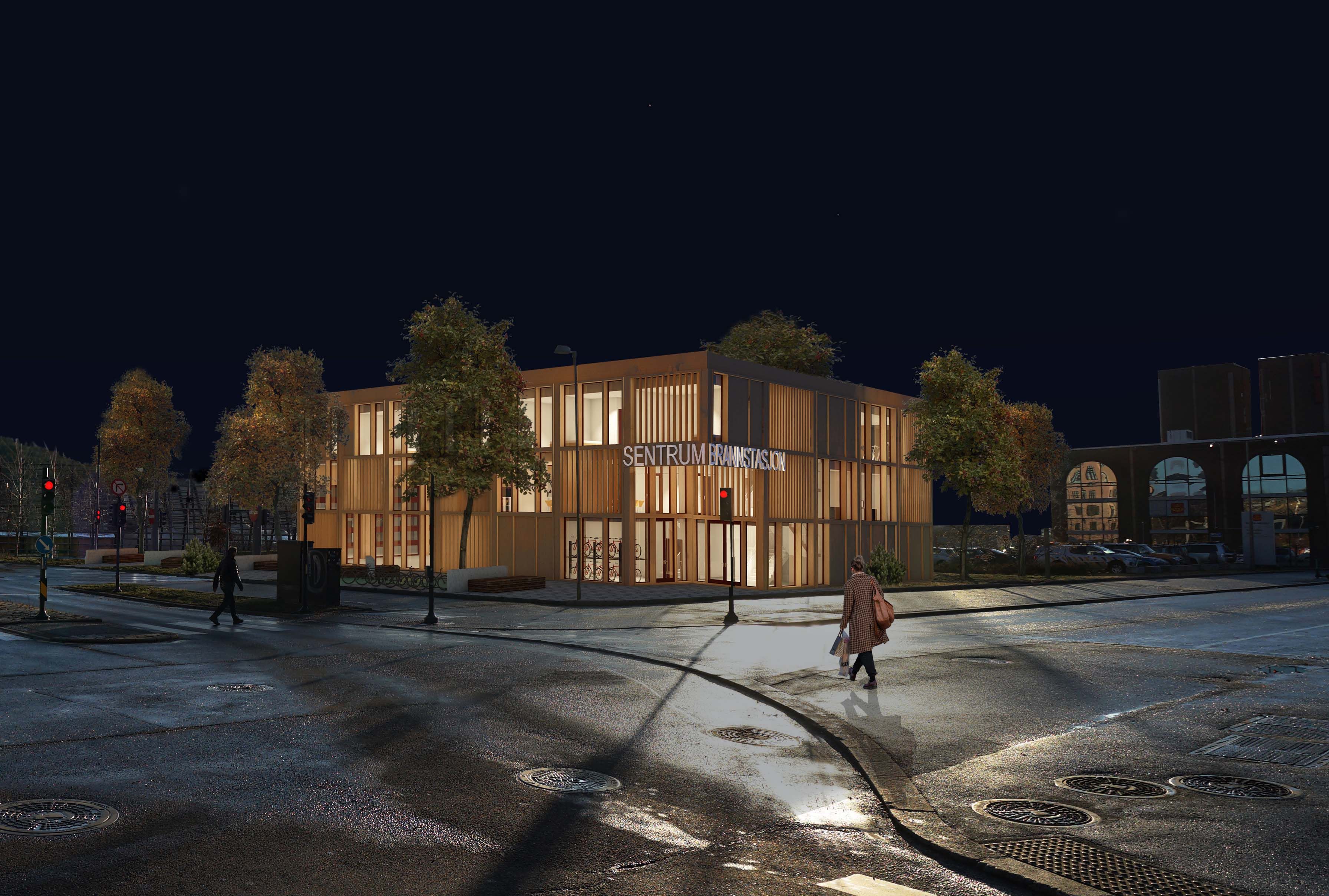 Illustrasjon Konkurranseforslag Bjørvika Brannstasjon