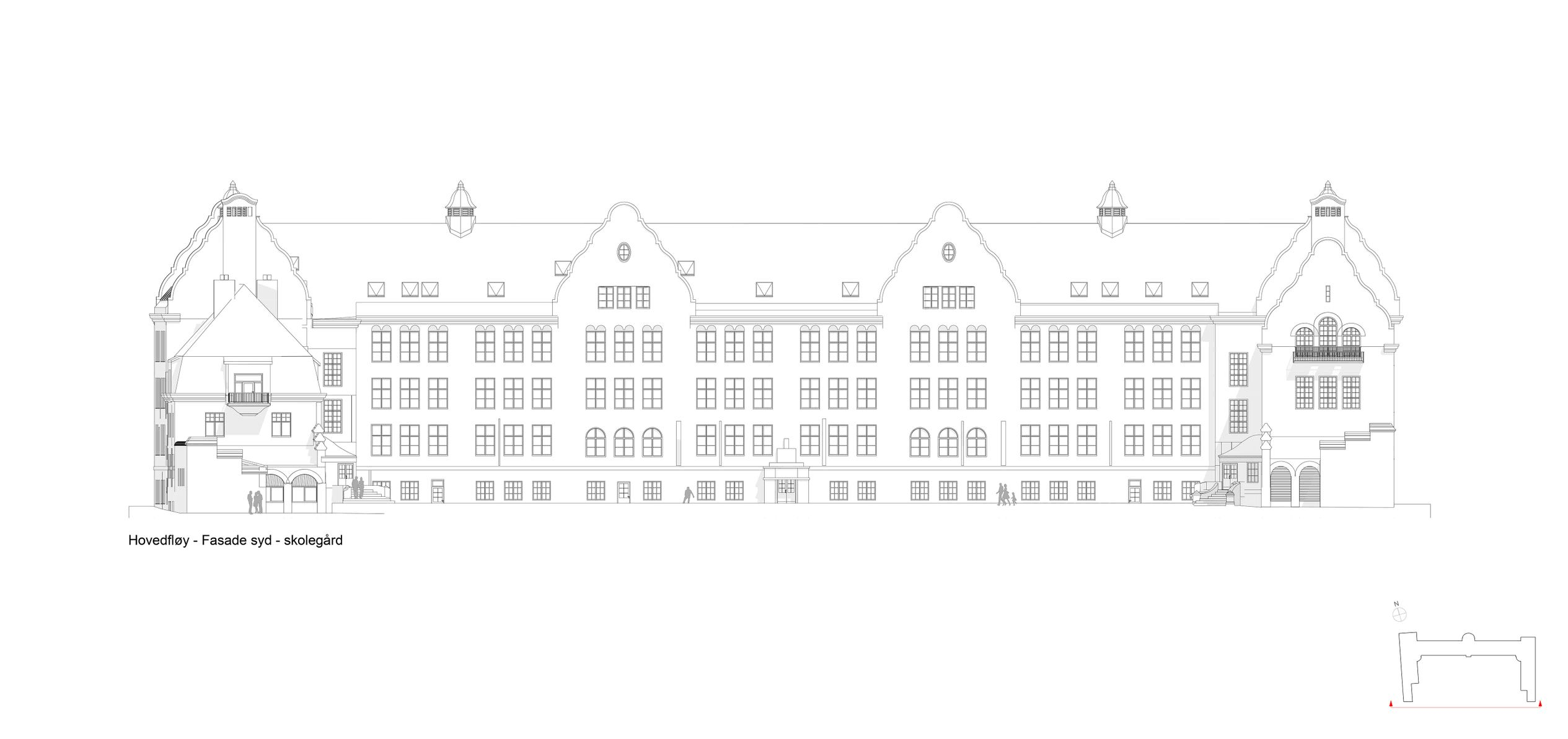 Fagerborg skole oppriss fasade