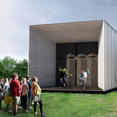 Illustrasjon av paviljong og black box på Nordland teater
