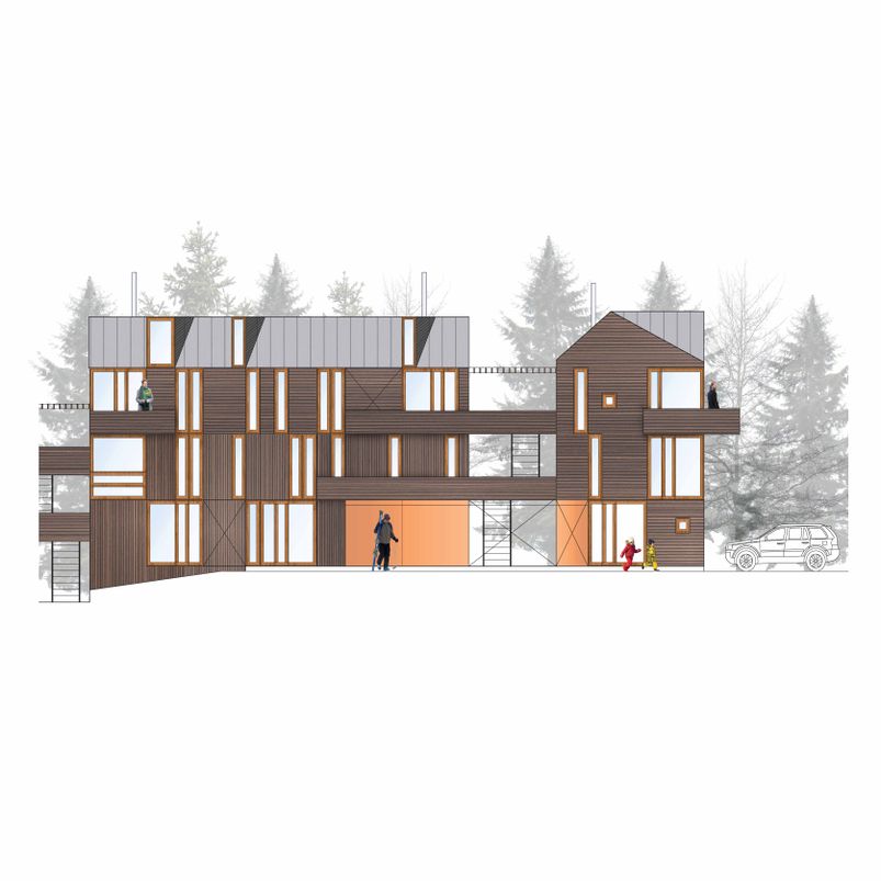  Fasadeillustrasjon av kvitplassen på Kvitfjell