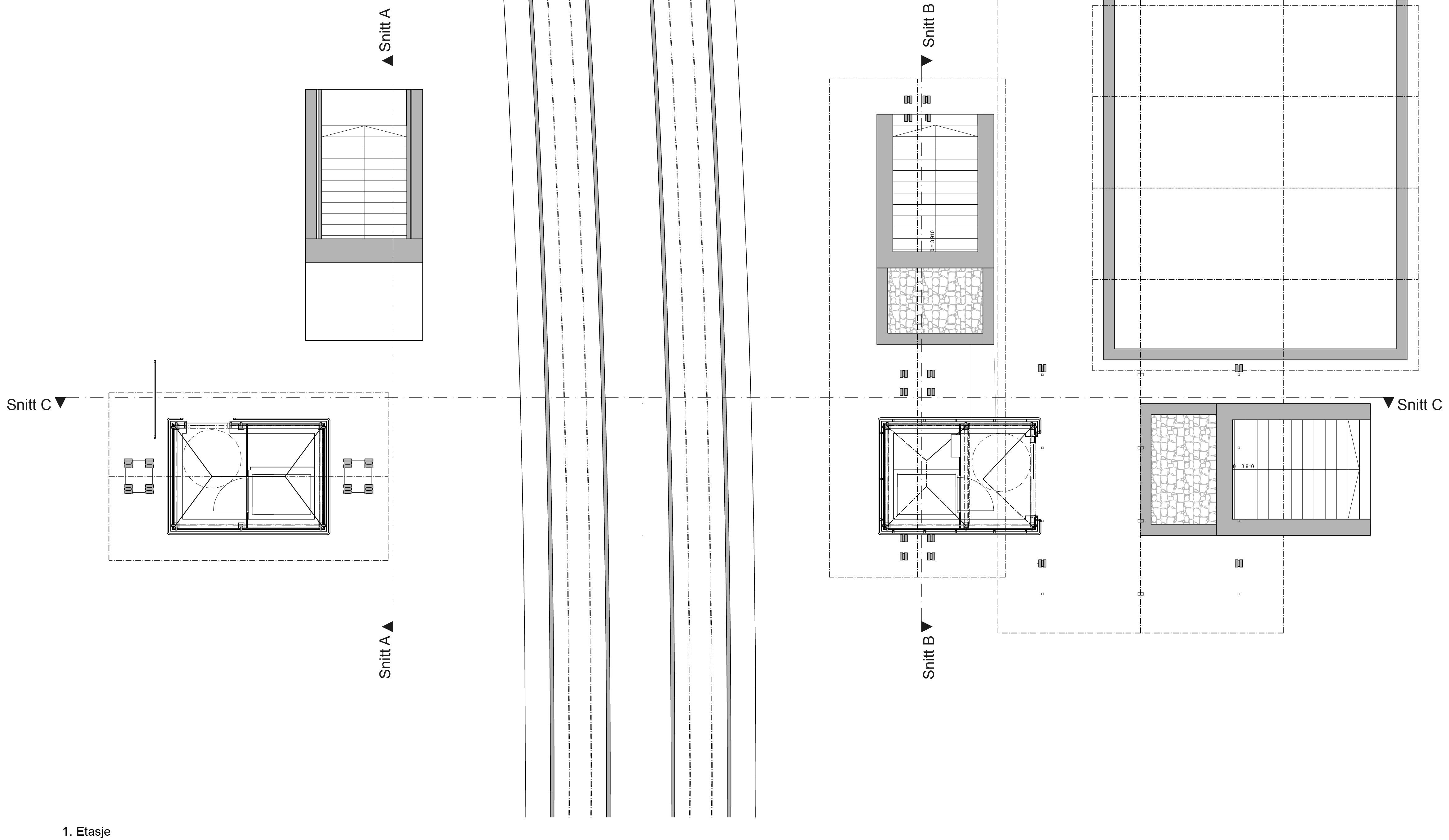 Plantegning av heisoppbygg på Fredrikstad stasjon